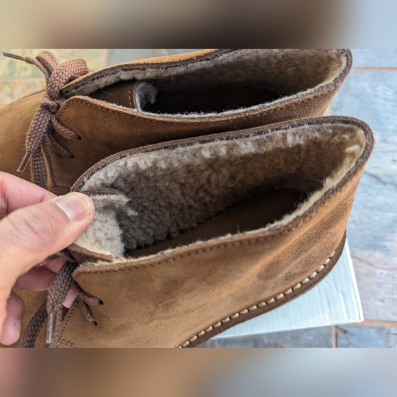 NEW JCrew MacAlister shearling-lined suede boots - Auburn - Size 8.5 Mens - Picture 7 of 14